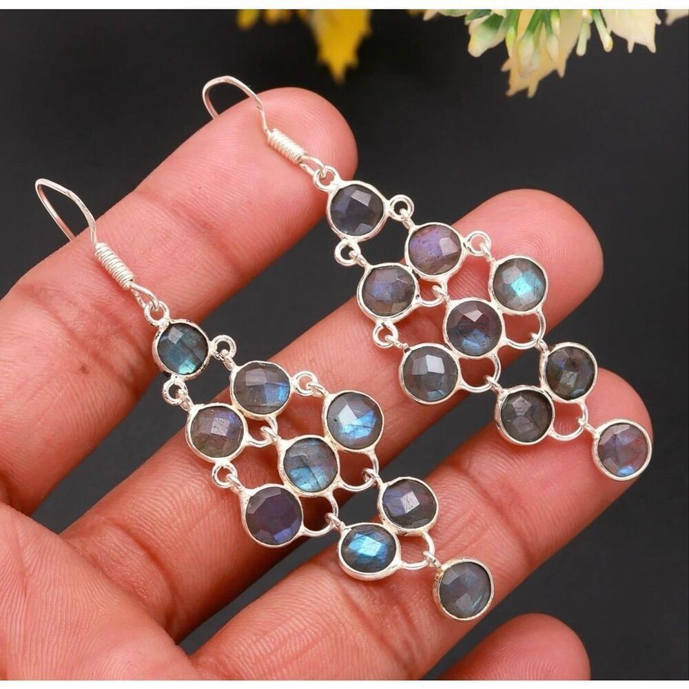 Labradorite Sterling Chandelier Earrings